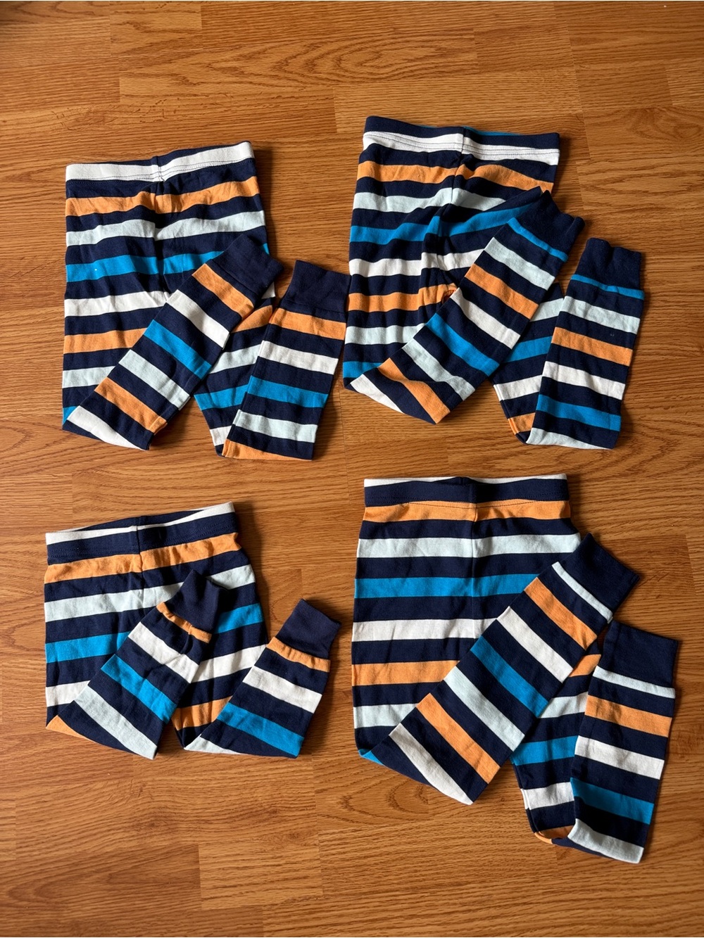 Old Navy Striped Navy & Orange Kids Pajama Bottoms Bundle